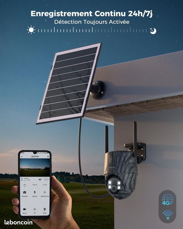 NEUVE Caméra de chasse 2K solaire et 4G pour surveillance extérieure (image 4)