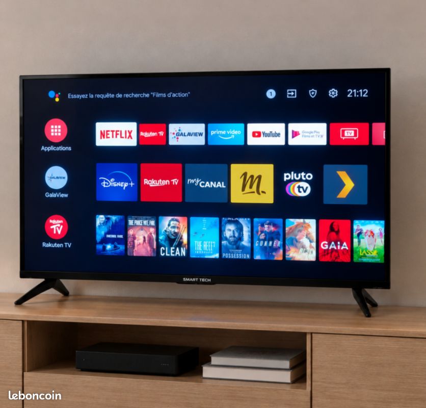 Smart TV Android connectée WiFi Google play 82cm + emballage d'origine. Non négociable (image 1)