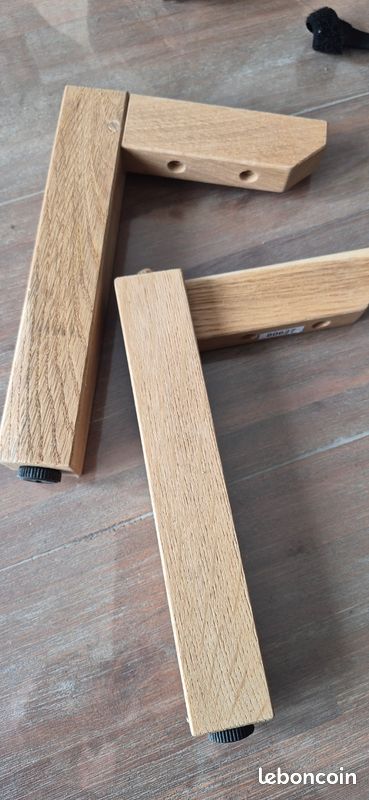 2 Pieds en bois de chêne pour meuble (image 2)