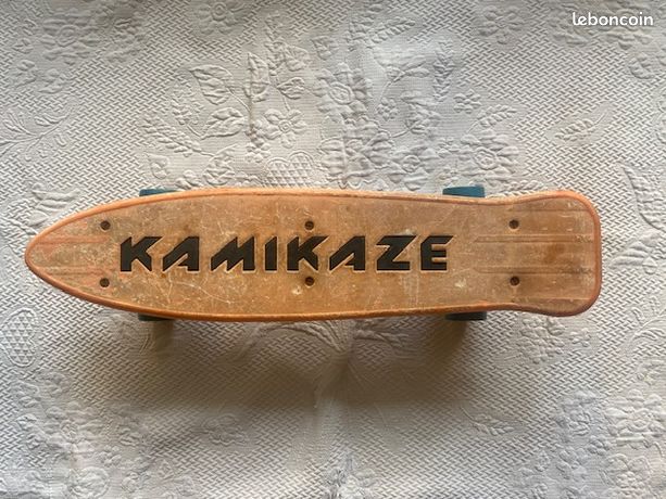 Vintage Skate Skateboard Kamikaze Français 1980s Orange