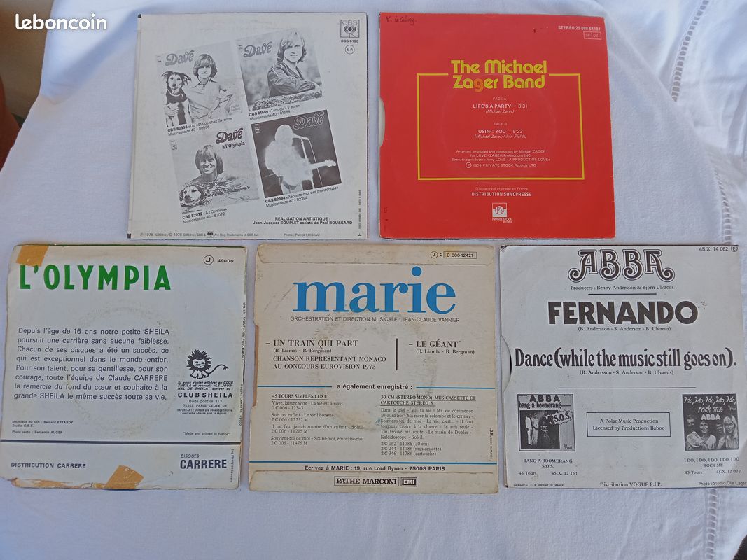 5 Vinyles lot 19 45T (image 2)