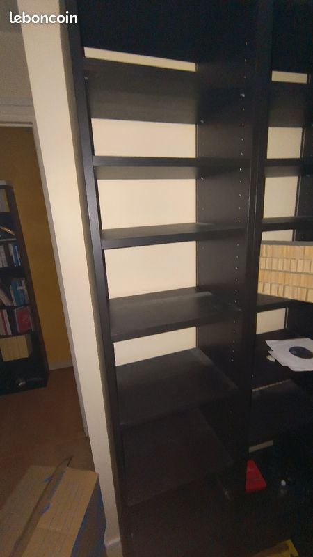 Etagere noire bois 2m (image 1)