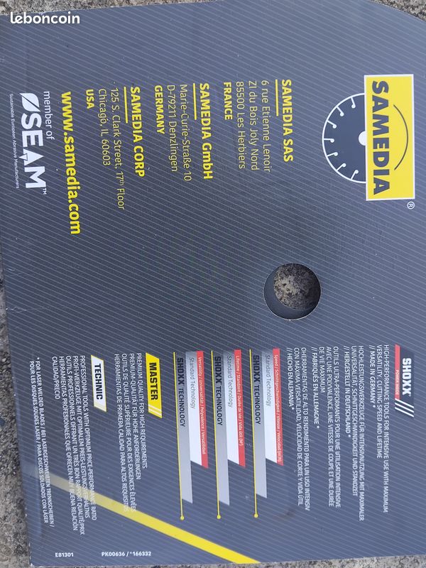Disques métal diamètre 230 x 22,23mm UTM SAMEDIA (image 4)
