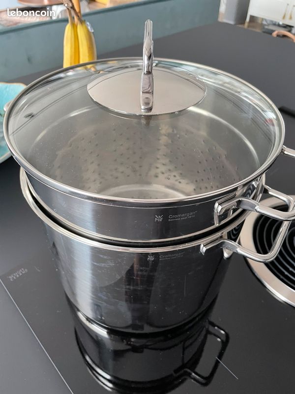 Gotham Steel Marmite De 5 Litres Avec Couvercle Passoire, Casserole En Ceramique A Revetement Antiadhesif Casserole A Soupe Casserole A Pates Avec Insert De Passoire Casserole De Cuisson Avec