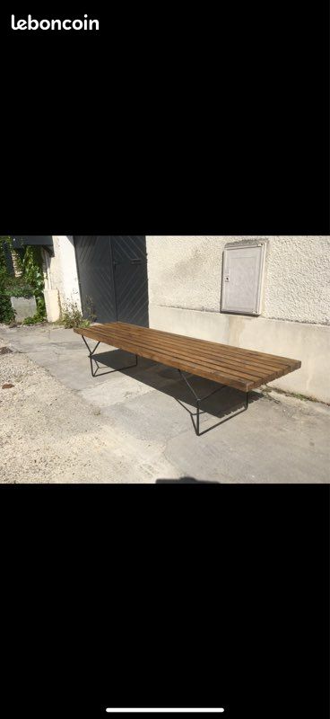 Banc lattes bois et pieds métal / DESIGN (image 5)
