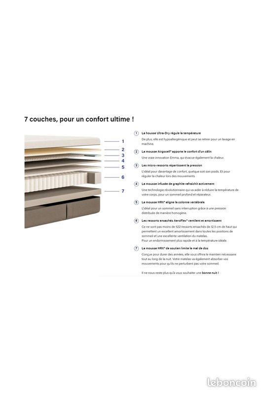Matelas Emma Hybride Premium 180x200 (image 4)