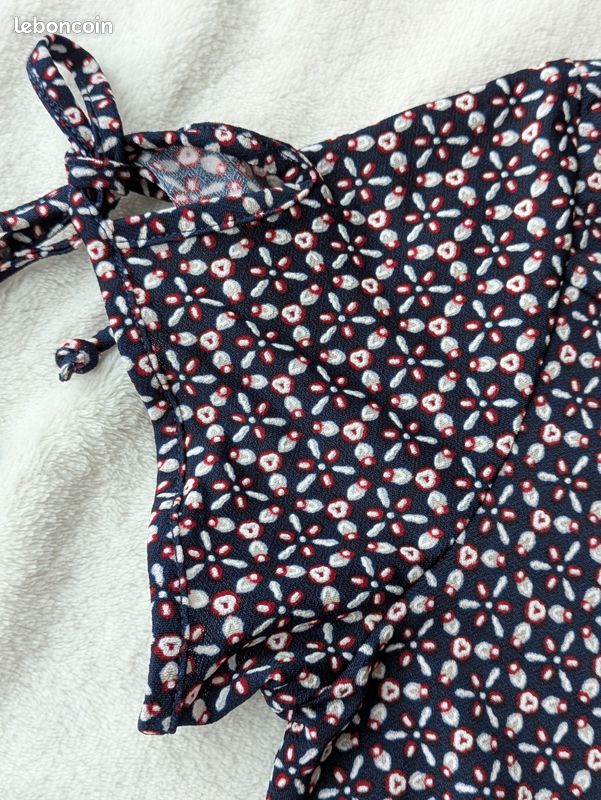 Tee shirt marine imprimé moléculaire bleu blanc rouge taille 36/38 tbe (image 8)