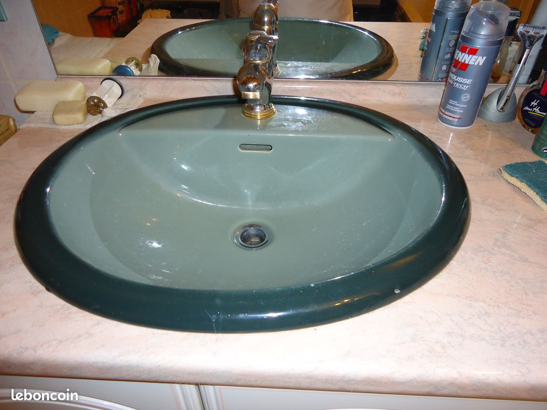Lavabo en ceramique 60cm vert ocean (image 2)