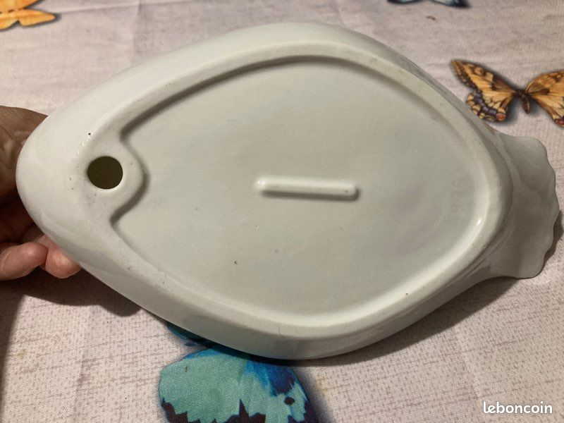 Grand Plat de Cuisson et de Service en Faïence Forme D'Oie