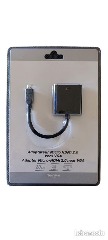 Adaptateur Micro HDMI vers VGA ( NEUF ) (image 1)