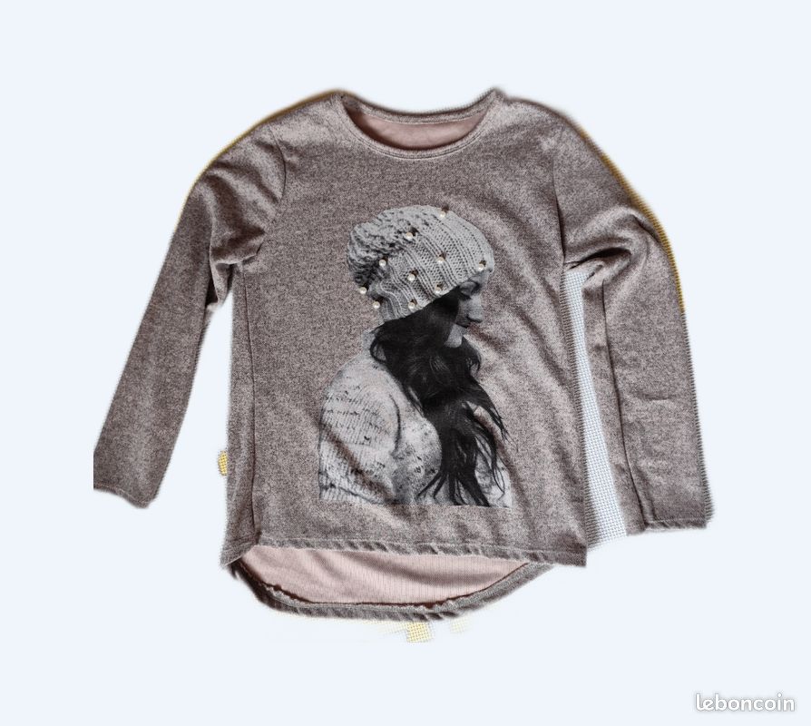 Pull beige avec perles Vêtements