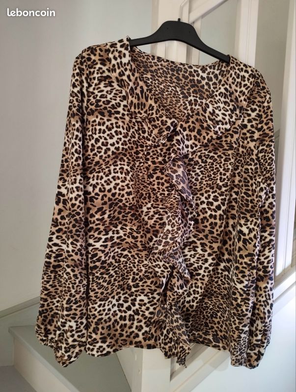 Blouse femme élégante taille XL imprimé léopard (image 2)