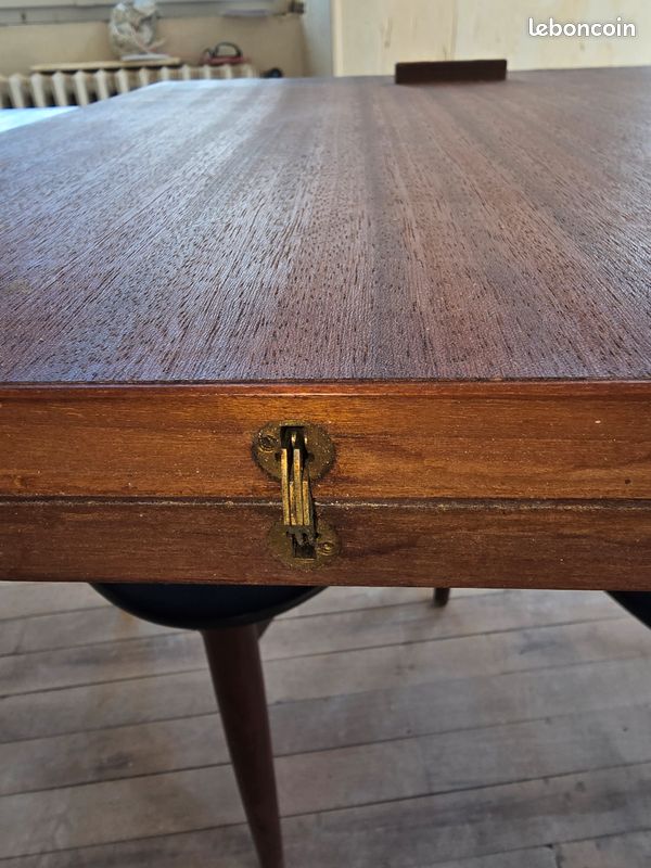 Table ronde Hans Olsen Frem Røjle Roundette teck 5 chaises scandinave danois vintage extensible salle manger (image 16)