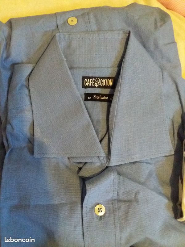 Chemise café coton taille 42 (image 3)