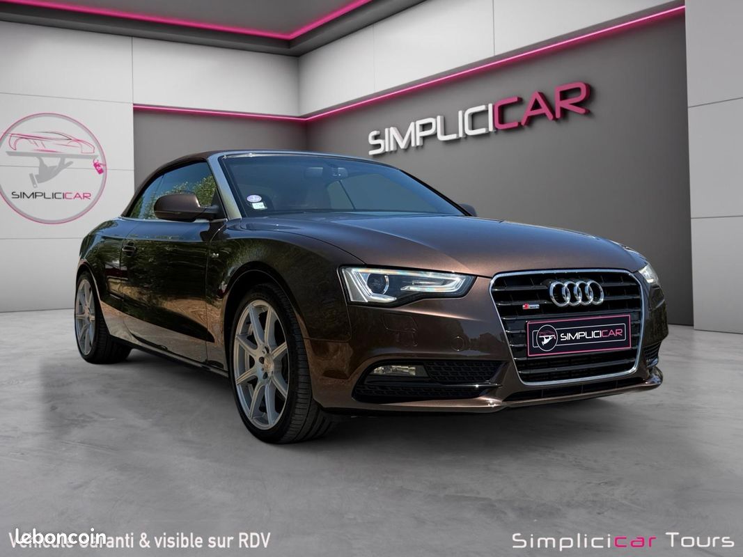 AUDI A5 FACELIFT CABRIOLET 2.0 TFSI 211 S LINE MULTITRONIC 211Ch CONFIGURATION RARE SONO B&O SIEGES CHAUFFANTS CLIM AUTO BI ZONE TELEPHONE AUDIO BT Garantie 12 mois (image 1)