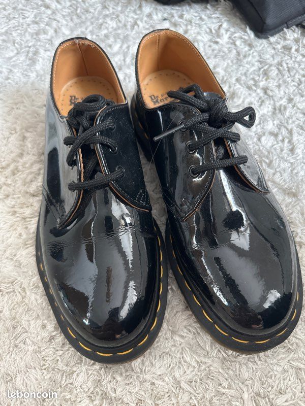 Leather Dr Martens 38 Basse Martens 3989 BROGUE BLACK SMOOTH Black