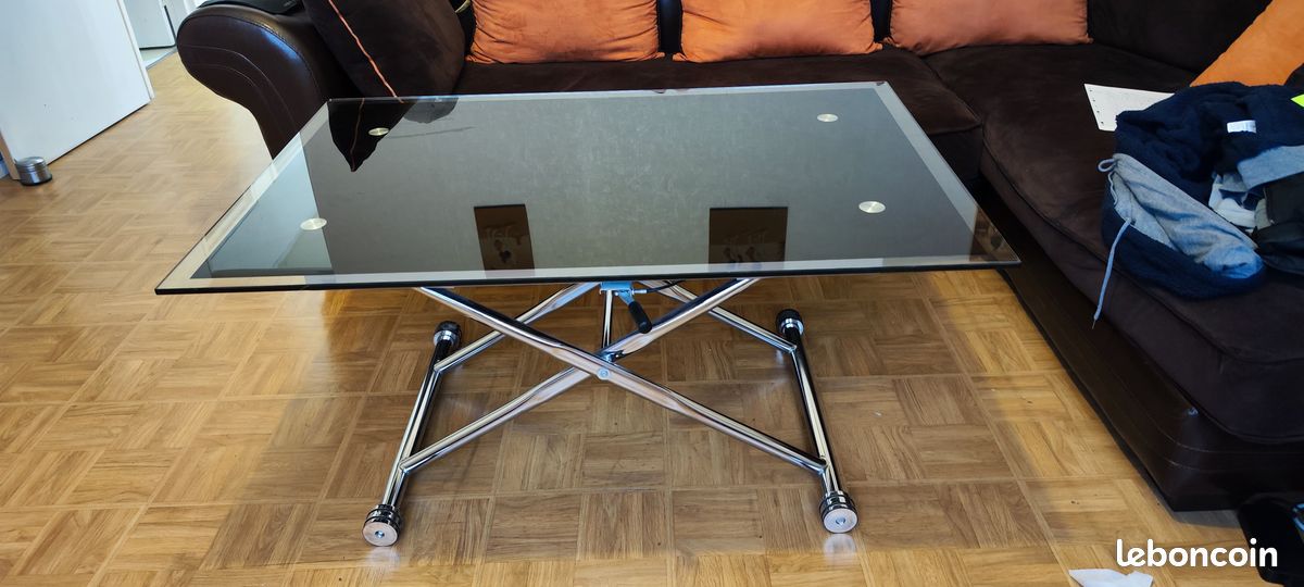 Table relevable En verre (image 3)