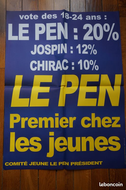 AFFICHE FN FRONT National Jean-Marie Le Pen Europe et Patrie 60x80cm