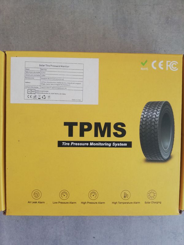 TPMS Système solaire de surveillance de la pression des pneus de voiture,  Alarme de voiture sans fil universelle Capteurs externes étanches 6 modes  d'alarme Pression et température en temps réel : 