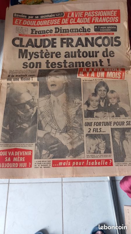 2 Journaux ici paris 1978 plus poster plus 2 disques 45T CLAUDE FRANÇOIS (image 3)