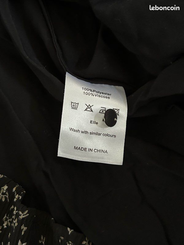 Robe noire et beige à manches longues Femme 9 taille XS jamais portée (image 16)