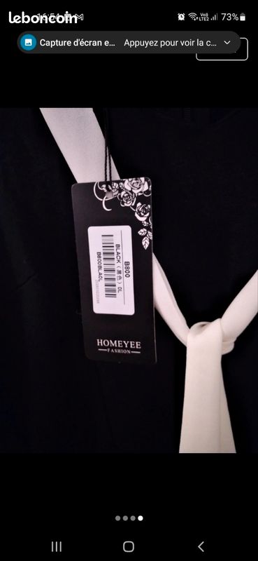 Robe droite noire et blanche (image 4)