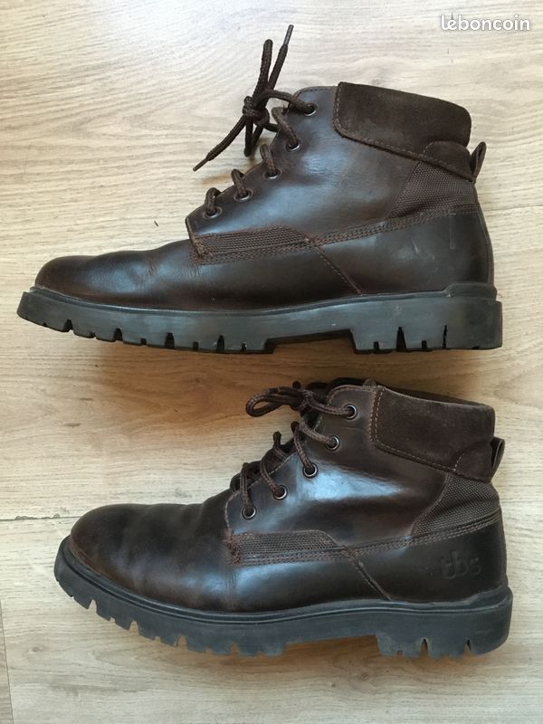 Bottines Homme TBS en Cuir Marron Foncé taille 40 Chaussures