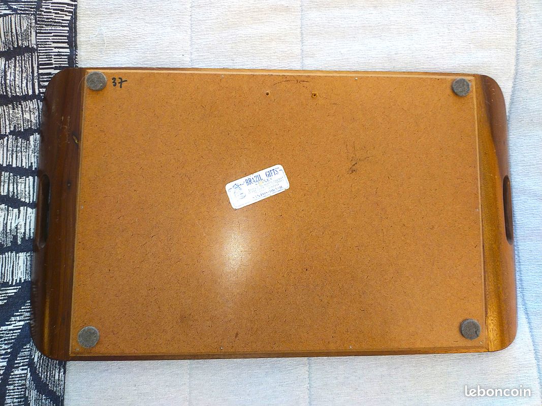 Vintage plateau rio de janeiro danseurs bresiliens marqueterie bresil art deco 37 (image 3)
