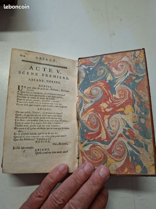 4449: Livre ancien 1748 COMPLET - Poèmes Dramatiques T4 Thomas Corneille - Reliure cuir XVIIIe (image 6)