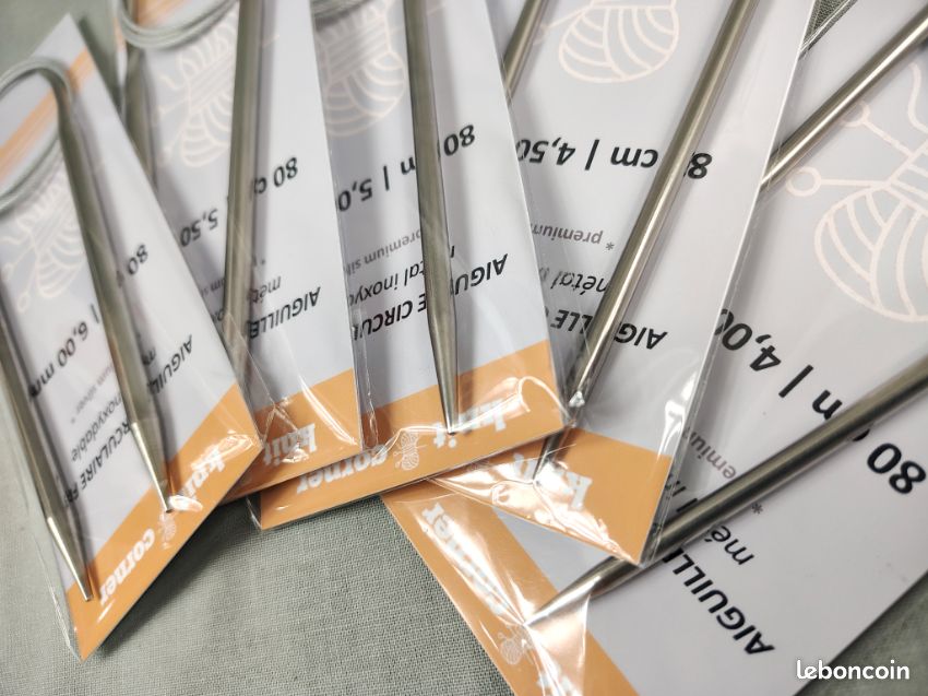 Aeelike 9 Pcs Acier Inoxydable Set D'Aiguille Circulaire Tricot