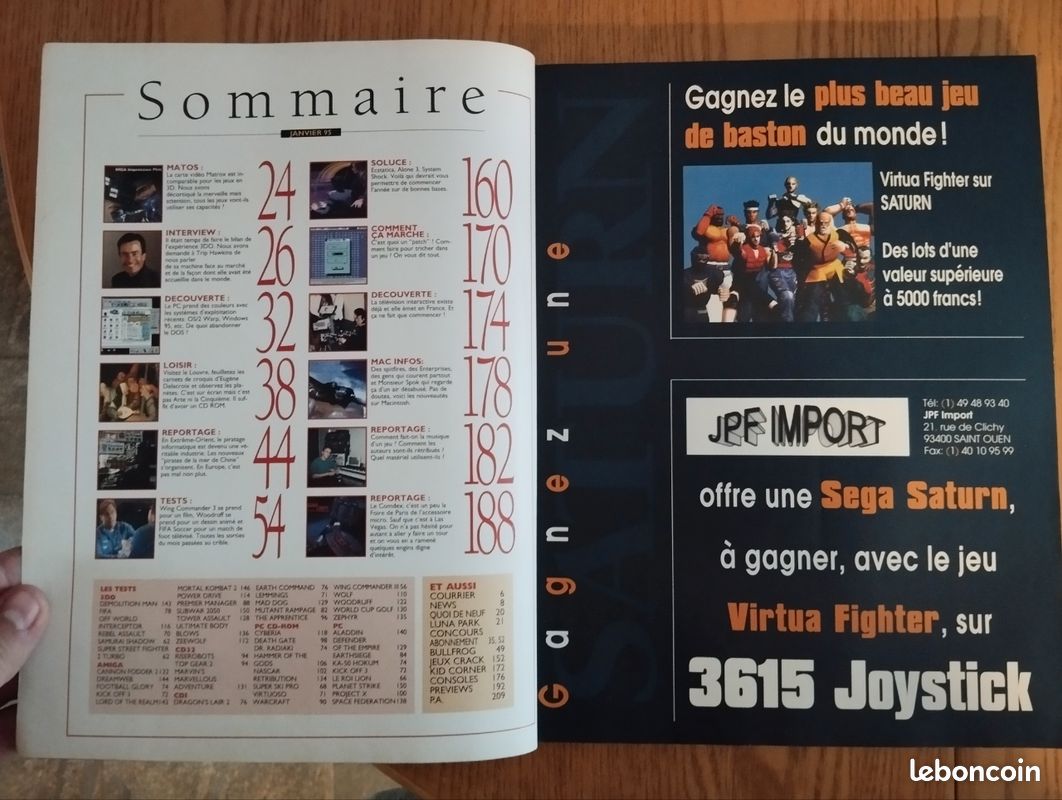 Magazine Joystick N°56 (Janvier 1995) Wing Commander III, Warcraft, Star Wars (image 3)