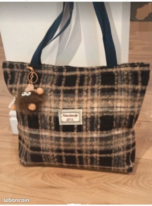 Tendance sac fourre-tout Tartan écossais bleu foncé (image 5)