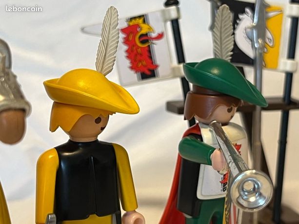 Playmobil Vintage Médiéval 3265 - Chevalier Tournoi Aigle Rouge, Cheval, Chariot - De 1979