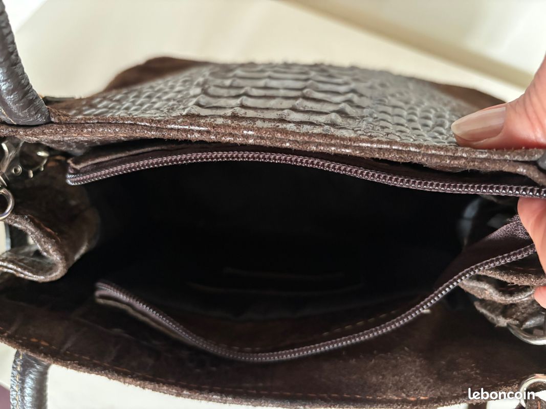 Sac à Main Vintage Italien En Daïm Brun - Fabriqué à La Main Pour Leather Shop St Thomas