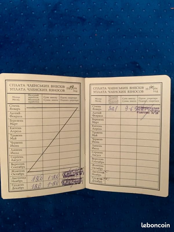 Livre d’adhésion du Parti communiste soviétique, carte d