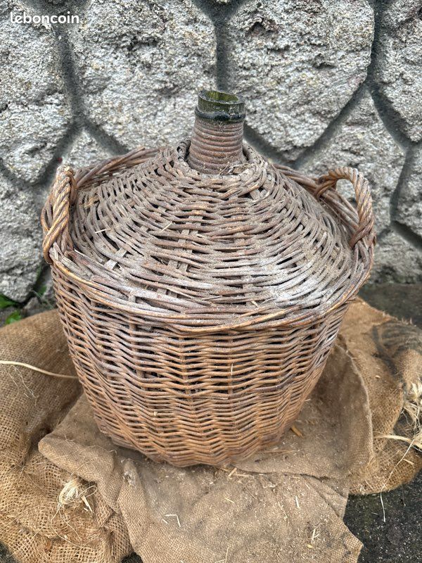 Vase dame Jeanne osier (image 2)