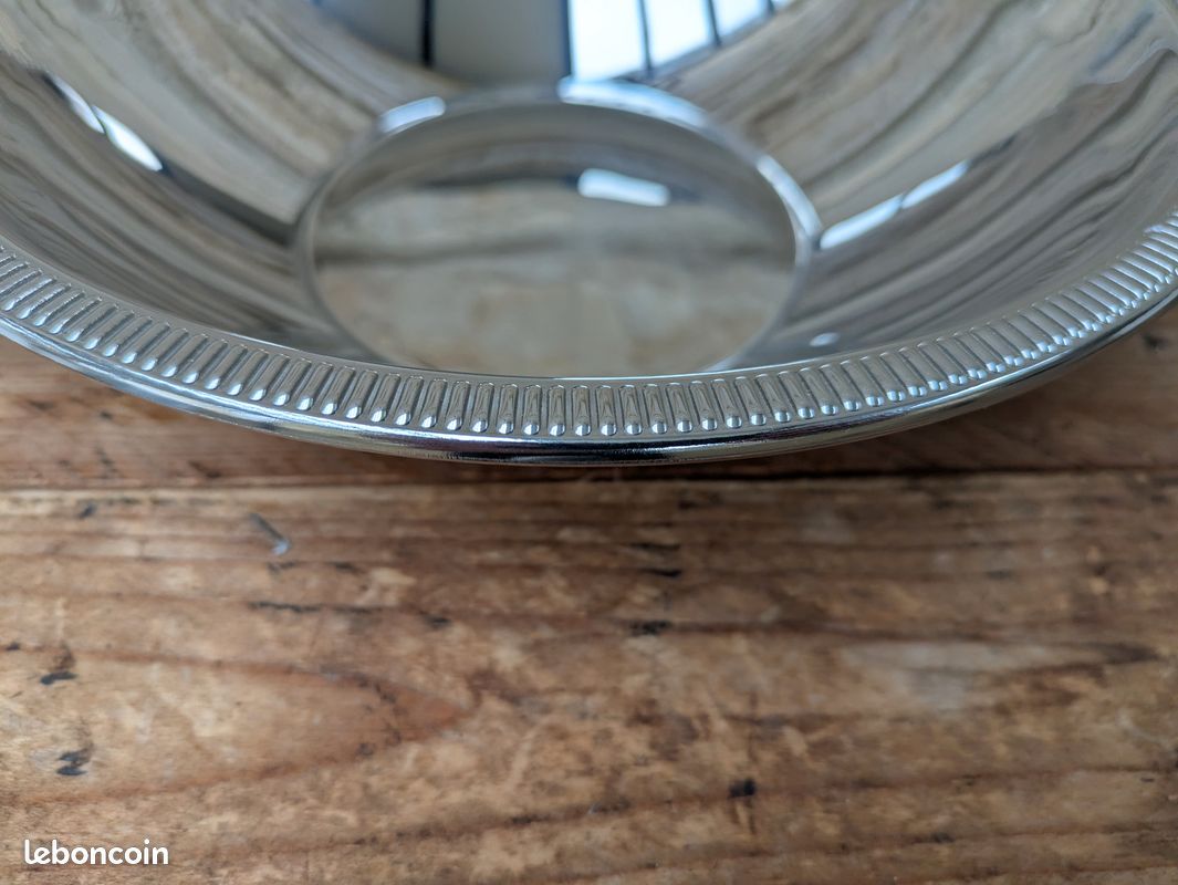 Plat De Service Jean Couzon Inox 18/10 - Diamètre 29,5 Cm - Made In France - Vintage