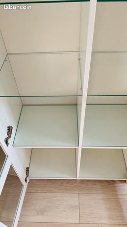 Deux bibliothèques BILLY / OXBERG Bibliothèque vitrée, blanc, 120x30x202 cm - Ameublement