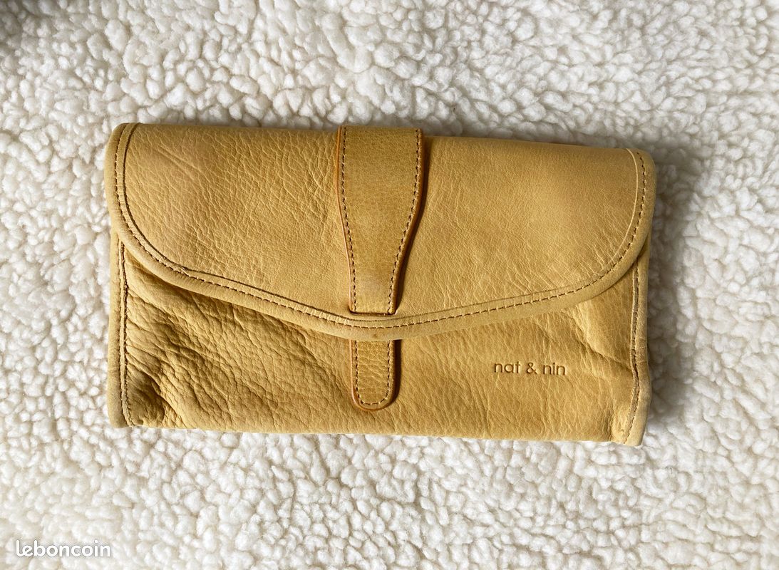 Portefeuille compagnon pochette en cuir Nat Nin
