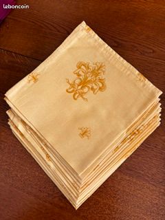 Nappe rectangulaire coton jaune + 12 serviettes (image 2)
