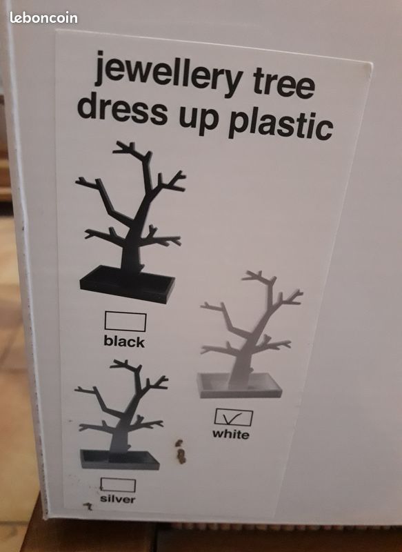 Arbre à bijoux/Porte-bijoux en plastique blanc pour femme ou enfant neuf (image 2)