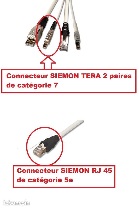 2 Cordons brassage SIEMON TERA 2 paires vers RJ45 (image 2)