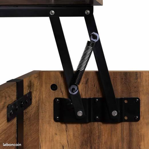 Table Basse Salon Plateau relevable rectangulaire Bois Pied épingle (image 4)
