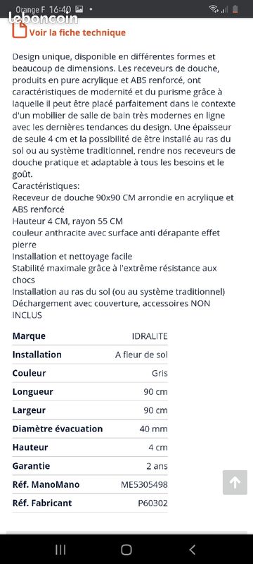 Receveur de douche (image 3)