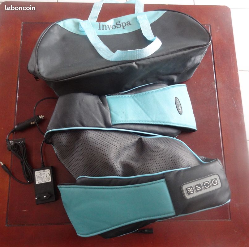 Coussin Masseur Shiatsu Chauffant InvoSpa - 8 Têtes - Pour Dos, Cou, épaules - Neuf