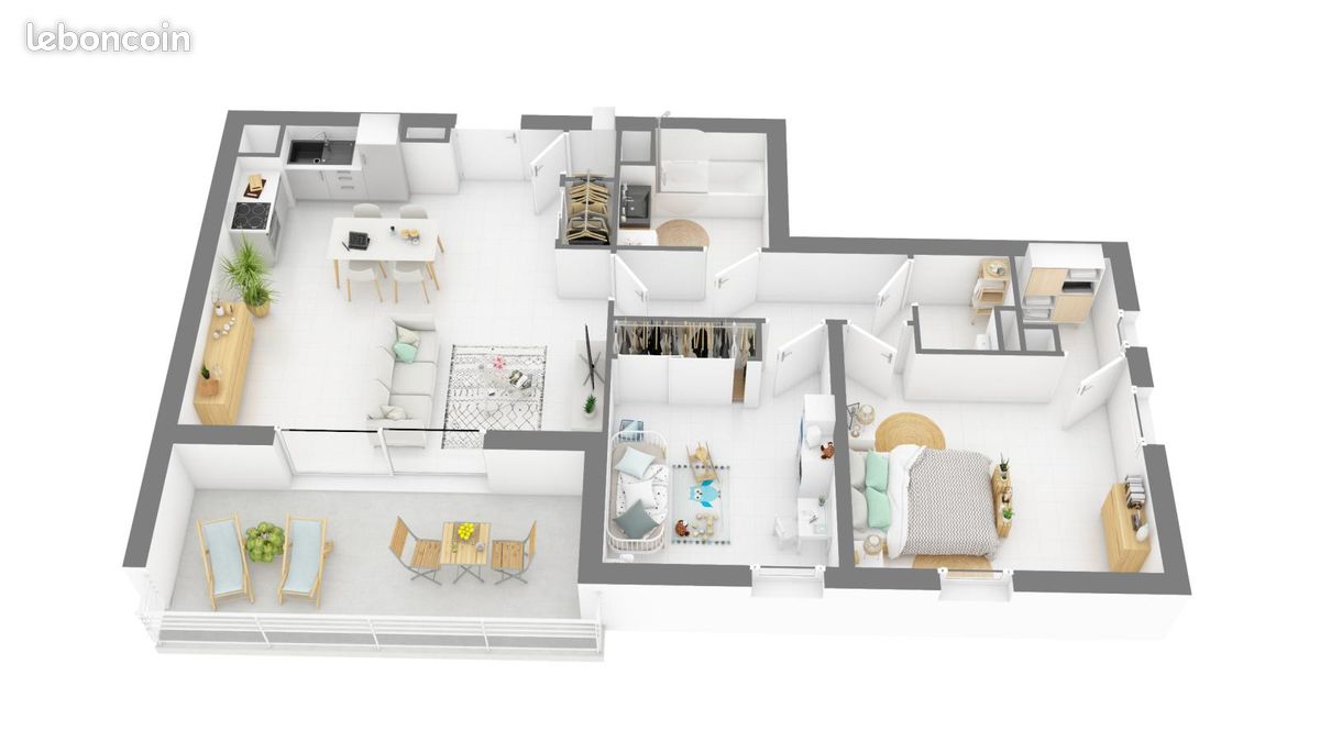 Appartement 3 pièces 71 m² · à Aix-en-Provence · 71 m² · 1 190 €/mois