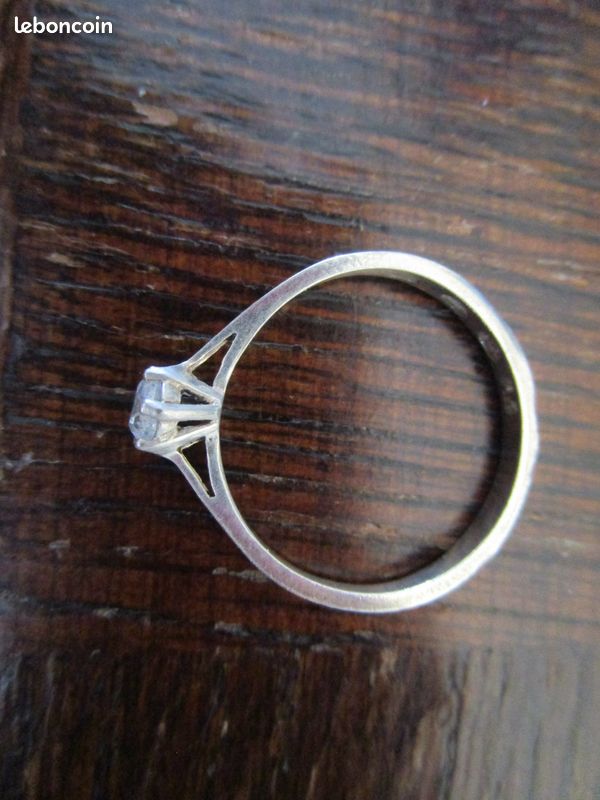 Bijoux Regionaux Bague Solitaire Diamant CZ Argent Massif Dolly-Bijoux - Taille 56, Neuve étiquettes Bague Argent Massif Taille 56