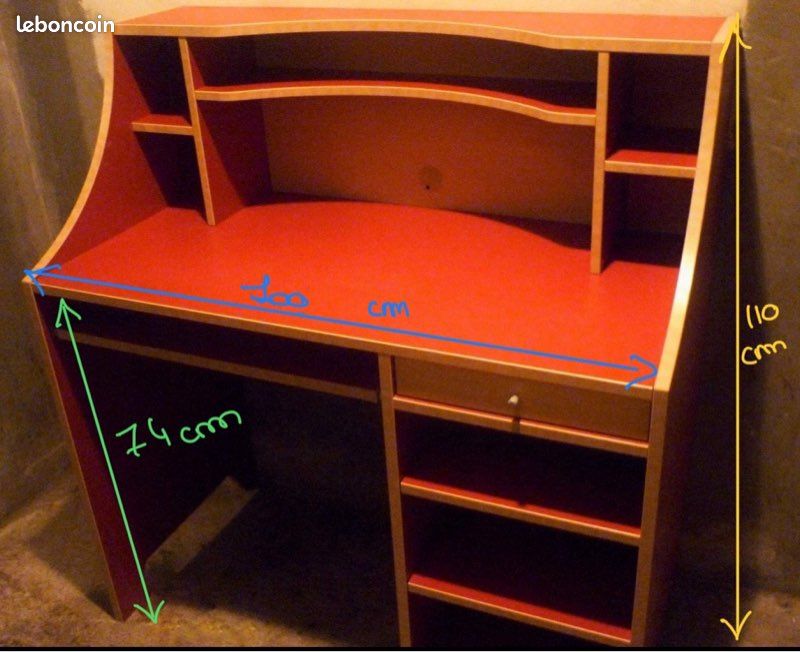 Bureau d’enfants, rouge (image 4)