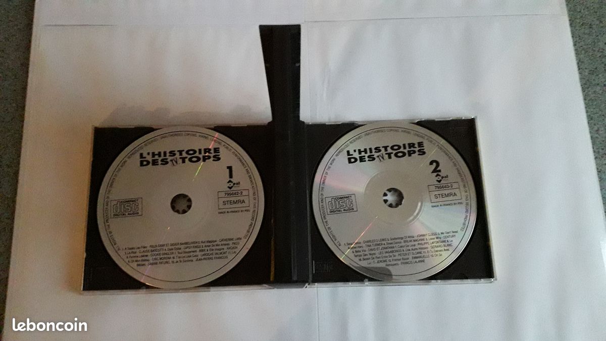 Double CD l'histoire des tops, 25 tubes, très bon état, très peu utilisé, 1990, (image 3)