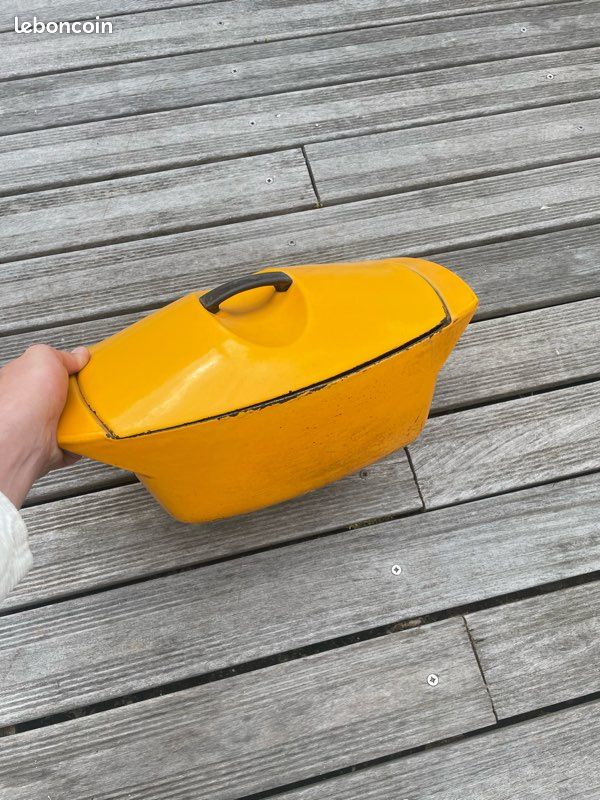 Cocotte Le Creuset Vintage – Raymond Loewy, Marron, Fonte, 4,5L, France